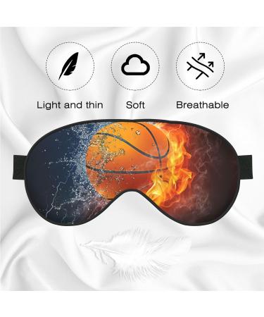 Basketball Water Fire Sleeping Mask | Adjustable Silk Eye Mask for Travel & Sleep | Light Blocking Eye Cover for Boys Girls & Women - Buy Online on GoSupps.com