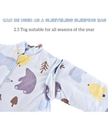 Chilsuessy Baby Sleeping Bag with Detachable Long Sleeves | 2.5 Tog Wearable Blanket for Winter | Blue Polar Bear Design | 2-4 Years - Buy Online on GoSupps.com