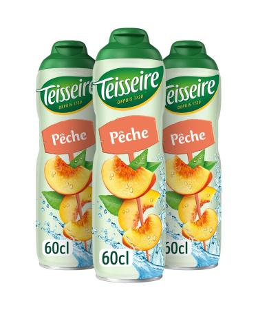 Teisseire Peach Syrup for Refreshing Drinks Cocktails Recyclable Bottle 3x60cl