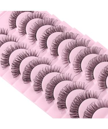 Aizuiwiy Russian Strip Lashes Natural Look Wispy False Eyelashes Russian Eyelashes Fake Eyelashes Russian Lashes Fluffy Wispy Lashes Hybrid Curl Strip Lashes Crossed Reusable 10 Pairs No Glue LY-SJ27-10S - Buy Online on GoSupps.com