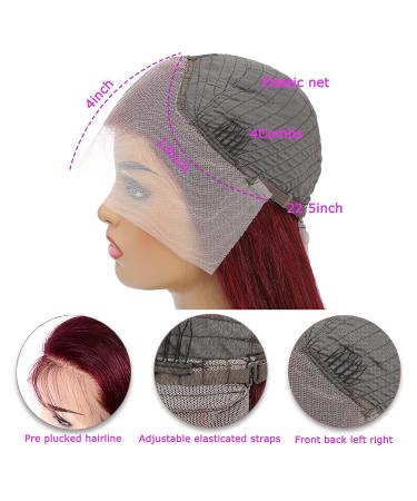 ULRICA 13x4 HD Lace Front Burgundy Wig - Pre Plucked Wine Red Straight Human Hair 150% Density - Buy Online on GoSupps.com