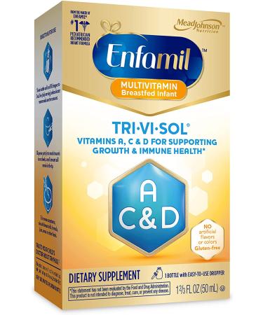Enfamil Tri-Vi-Sol Infant Multivitamin Drops - Vitamins A, C & D for Growth & Immunity | 50 mL - Buy Online on GoSupps.com