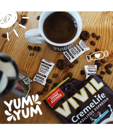Vivil Creme Life Brasilitos Espresso - 15 Sugar-Free Coffee Cream Bonbons (110g) | Strong Flavor & International Shipping - Buy Online on GoSupps.com