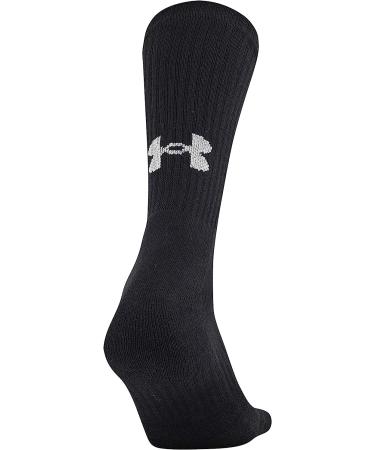 Under Armour Adult Training Cotton Crew Socks - 6 Pack, Black, Large - Buy Online on GoSupps.com