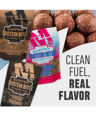 McCaffrey Protein Bites Variety Flavor Pack Fudge Brownie Chocolate Chip Birthday Cake - 3 Multi-Serving 4oz Bags 4g of Protein per Serving Gluten-Free Vegan High Fiber Energy Snack Variety Pack - Buy Online on GoSupps.com