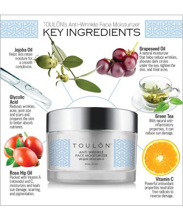 TOULON Glycolic Acid Cream 10% Face Moisturizer | Anti-Aging Wrinkle Cream with AHA | Exfoliating & Hydrating Formula | Ideal for Acne Prone Skin - Buy Online on GoSupps.com