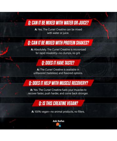 JNX SPORTS The Curse! Creatine Monohydrate Powder 100 Servings | Pure Micronized Creatine 5g Per Serving | 500g - 17.6 Ounce Unflavored 1.1 Pound (Pack of 1) - Buy Online on GoSupps.com