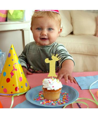 Ercadio 24 Pack Number 1 Cupcake Toppers 1st Birthday Cupcake Toppers Gold Glitter Number 1 Cupcake Picks First Happy Birthday Decorations for Baby Shower Anniversary Party Cake Supplies 1 Gold - Buy Online on GoSupps.com