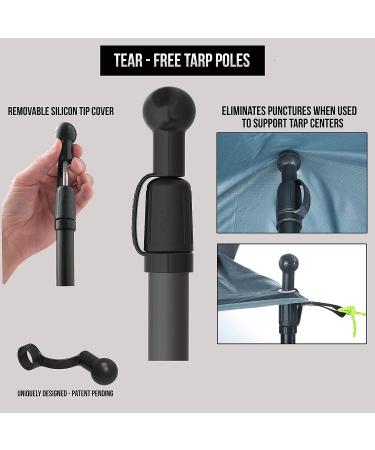 Green Elephant Telescoping Tarp Poles - Set of 2 | Adjustable & Lightweight Aluminum Tent Poles | Portable Replacement for Tarp | Black - Buy Online on GoSupps.com