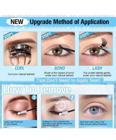 Yawamica Lash Extension Kit - Fluffy 150D & 200D Lash Clusters | 12-20mm Individual Lashes | DIY Eyelash Extension Set with Bond Remover & Applicator - Buy Online on GoSupps.com