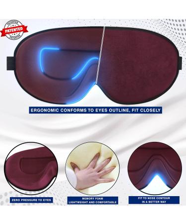 UAMAL 3D Eye Mask Sleep Mask - 100% Blackout Eyelash Extension Sleep Mask for Women & Men - Premium DARK CRIMSON Sleeping Eye Mask - Adjustable Strap Travel Essential - Buy Online on GoSupps.com