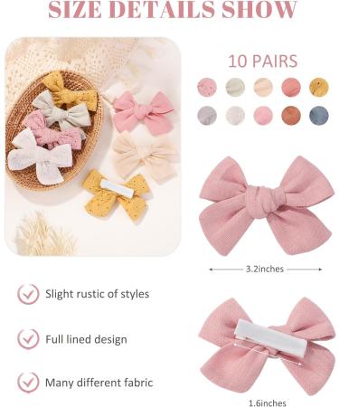 Jollybows 20pcs Baby Girl Hair Bows Clips | Fully Lined 3.5 Barrettes | Hair Accessories for Kids & Teens - Buy Online on GoSupps.com
