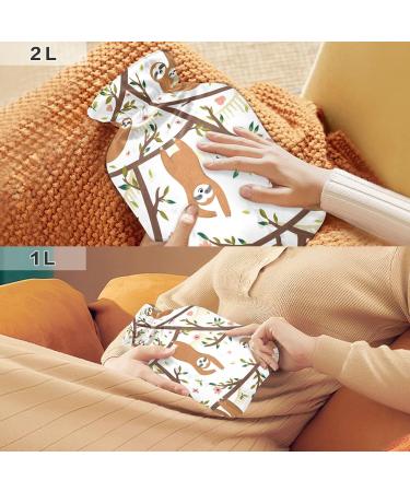 Hot Water Bottles with Cover - Tropical Sloths 2L | Pain Relief & Heat Therapy - Buy Online on GoSupps.com