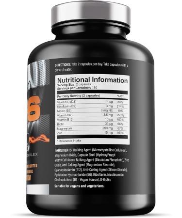 ZM6 High Strength Zinc Magnesium Supplement - 360 Vegetarian Capsules - Muscle Function Support - Buy Online on GoSupps.com