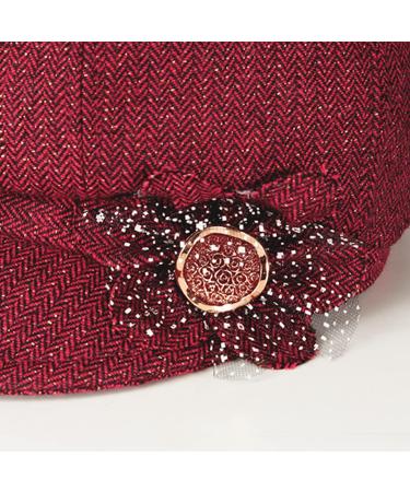 ColorSun Classic Retro Visor Newsboy Cabbie Cap Beret with Flower Buckle - Red Wine for Women - Buy Online on GoSupps.com