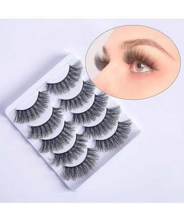OpSwiheny 3D Faux Mink Lashes - Handmade Black Fluffy False Eyelashes 5 Pairs - Buy Online on GoSupps.com