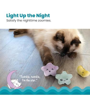 Petstages Toss 'N Twinkle Cat Toys with Catnip - 3 Pack Stars | International Shipping Available - Buy Online on GoSupps.com