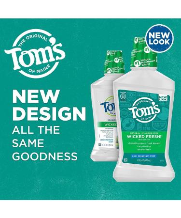 Toms of Maine Cool Mountain Mint Mouthwash - 16 Oz | Natural Fresh Breath | International Shipping Available - Buy Online on GoSupps.com