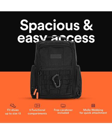 Fitdom Tactical Golf Shoe Bag - Black Zippered Carrier with Ventilation & Pockets - Buy Online on GoSupps.com