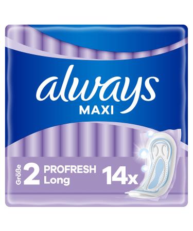 Always Maxi Profresh Long tie (size 2) 14 pieces up to 100 % protection includes smells individually packaged 14 pieces (1 Pack) maxi
