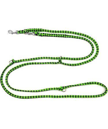 Lightweight & Robust Double Line Dog Leash for Small Dogs up to 15kg - 2.80m Adjustable Black-Neon Green - Buy Online on GoSupps.com