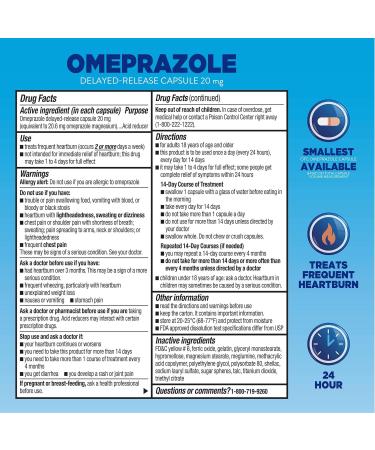 Omeprazole Acid Reducer for Heartburn | 42 Capsules with Luall Sticker | Equate Mini Capsules 20 mg - Buy Online on GoSupps.com