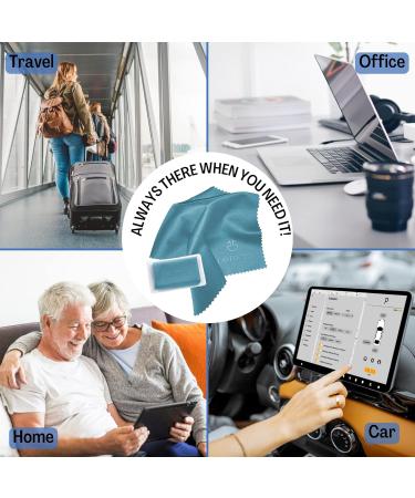 Microfiber Cleaning Cloths 12 Pack - Glasses Phone & Screen Cleaner in Vinyl Pouch | Premium Blue Cloths for Electronics & Camera Lens - Buy Online on GoSupps.com