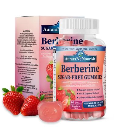 Liposomal Berberine Supplement 1500mg, High Potency Berberine Gummies w. Ceylon Cinnamon, ACV & Turmeric for Digestive, Metabolic & Immune Support, Sugar Free, Vegan, 60 Count