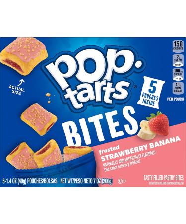 Pop-Tarts Baked Pastry Bites - Frosted Strawberry Banana | Kids Snacks for School Lunch (5 Boxes, 25 Pouches) - Buy Online on GoSupps.com