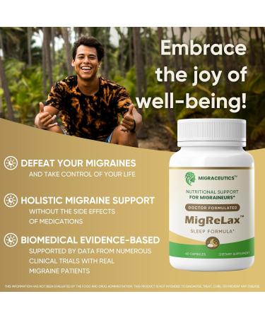 MigReLax - Doctor Formulated Migraine Relief Supplements - Sleep & Relaxation Support with Valerian Lemon Balm Passion Flower Hops - Migraine Supplement for Women & Men - Migraine Headache Support - Buy Online on GoSupps.com