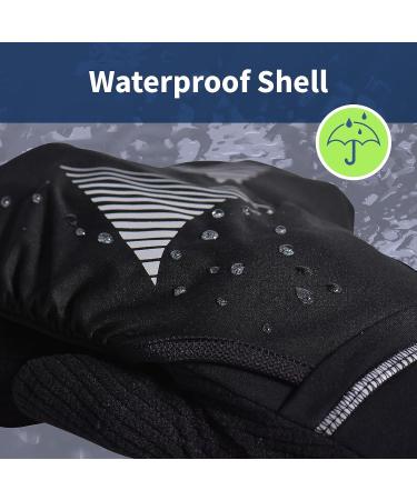 TrailHeads Men's Waterproof Reflective Touchscreen Running Gloves - Black (Medium-Large) - Buy Online on GoSupps.com