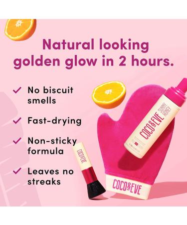 Coco & Eve Sunny Honey Bali Bronzing Self Tanner Mousse (Medium) | Natural Sunless Tanning Mousse - Instant Bronzer & Skin Moisturizer (6.7 fl oz) - Buy Online on GoSupps.com