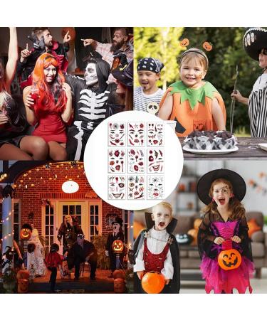Besreey Halloween Makeup Kit Temporary Facial Creative Decal | Creative Makeup Prank Fake Scar 2024 Halloween Funny Face Stickers for Boys Girls Fc001-009 - Buy Online on GoSupps.com