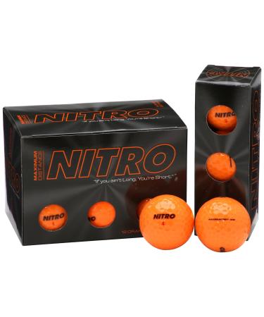 Nitro NMD12OBXC Maximum Distance Golf Ball (12-Pack), Orange One Size