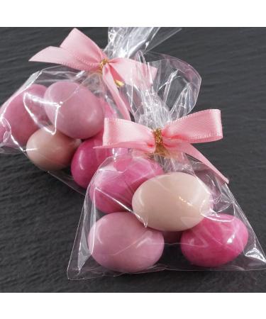 EinsSein 10 pieces box of dragees for weddings baptisms baby showers with chocolate almond dragees already filled pink Bonbonni