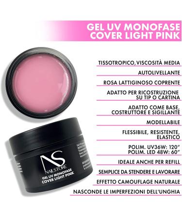  Nail Store Nailstore UV LED Gel Builder Monophasic Cover Light Pink Medium Density Self-Levelling Ideal for Baby Boomer Suitable for Recharging and Stretching with Card (30 g) - Buy Online on GoSupps.com