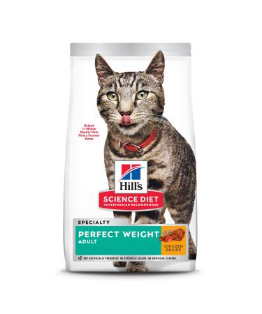Hill's Science Diet Dry Cat Food, Adult, Perfect Weight for Healthy Weight & Weight Management, Chicken Recipe 7 Pound (Pack of 1)