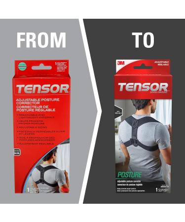 Tensor Posture Corrector Adjustable Back Support for Women and Men Helps Promote Proper Posture Black - Buy Online on GoSupps.com