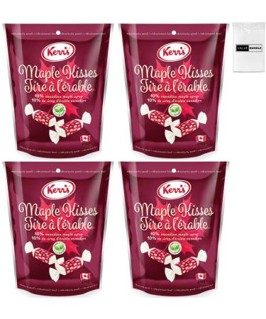 Value Bundle: KERRS Maple Fudge MAPLE Syrup Candy Kisses - Individually Wrapped Candies - Snacks for Adults & Kids - Canadian Souvenirs - Maple Candy - Maple Syrup Gift - Custom Value Bundle Branded Pack of 4