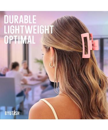 Byutish Square Hair Claw Clips for Thick Hair - 6 Pcs | Anti-Slip Strong Grip with Matte Finish | Stylish Hair Claws for Straight, Curly, Wavy Hair - Buy Online on GoSupps.com