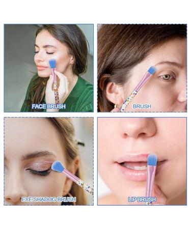 Buy 7 Pcs Crystal Glitter Makeup Brush Set - Cute Synthetic Brushes for Eyeshadow Blush Foundation & Lipstick - Perfect for All Skin Types (Blue) - International Shipping Available - Buy Online on GoSupps.com