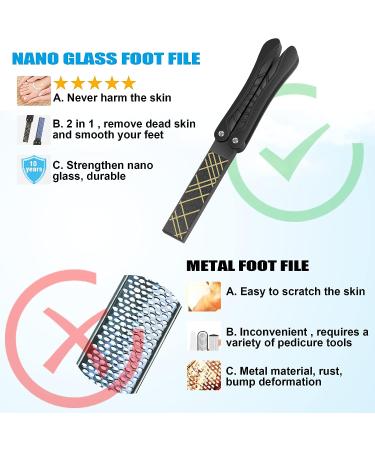 Nano Glass Foot File: Foldable Foot Scrubber for Callus Removal | 2-Sided Foot Rasp for Smoothing Rough Skin | Crystal Pedicure Tool Portable for Travel - Buy Online on GoSupps.com