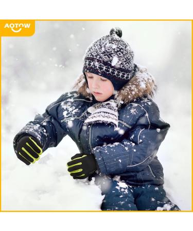 Children's Winter Cycling Gloves | Touchscreen Slipproof Windproof & Warm for Hiking & Riding | XL Yellow - Buy Online on GoSupps.com