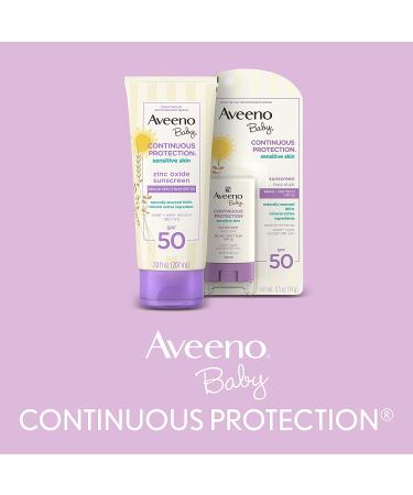 Aveeno Baby Zinc Oxide Mineral Sunscreen Lotion SPF 50, 3 fl. oz (2 Pack) Paraben-Free, Tear-Free, Water-Resistant - Buy Online on GoSupps.com