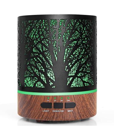 XCXP Oil Diffuser Aroma Humidifier: 300ml Aromatherapy Cool Mist Metal Diffusers for Large Room - Ultrasonic Scent Air Humidifiers Water Vaporizer for Bedroom Home Brown