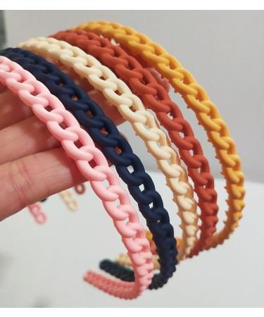Buy 12 Thin Plastic Headbands for Girls & Women - 8mm Chain Hairbands with Teeth for Kids | International Shipping Available - Buy Online on GoSupps.com
