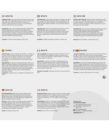  WeightWorld Detox Tea with Skinny Tea 56 Combo Infusion Bags 28-Day Program with 0 Calories Caffeine-Free & Vegan - 1 Sachet Ma - Buy Online on GoSupps.com