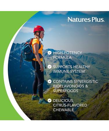 Nature's Plus Immune Vitamin C 500mg - 100 Chewable Tablets for Immune Support - Buy Online on GoSupps.com