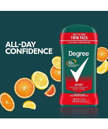 Degree Men Sport Antiperspirant Deodorant Twin Pack, 2.7 oz - 48-Hour Sweat & Odor Protection - Buy Online on GoSupps.com