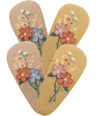 4 Pairs hairpin hair barrettes clip fabric flower hair clip toddler hair barrette wrapped hair barrettes kids accessories for girls cloth hair clips baby button vintage alloy - Buy Online on GoSupps.com